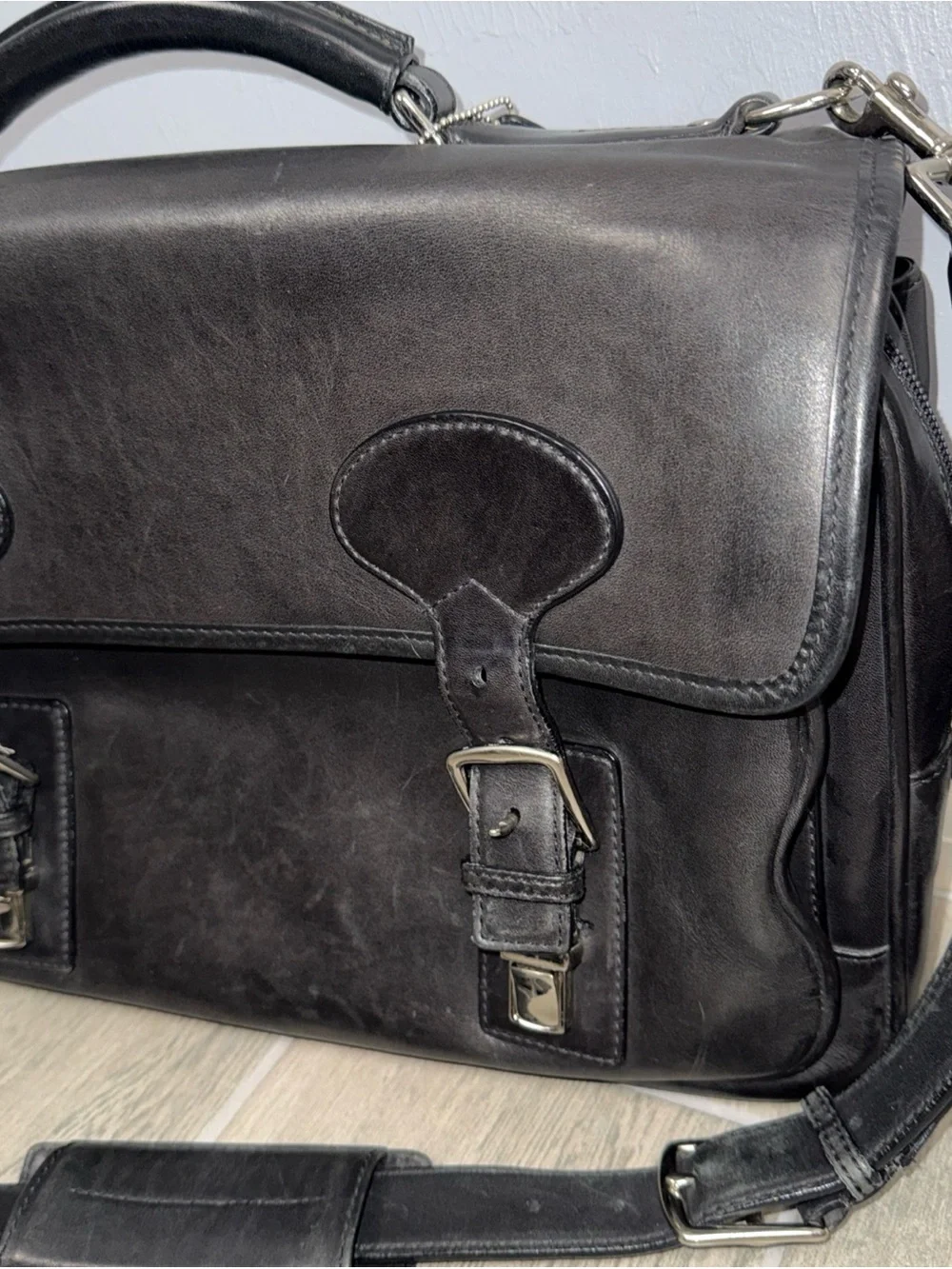 Coach K33-5237 Black Laptop Leather The Connor Organizer Briefcase Authentic